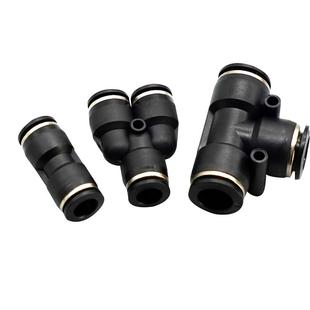 直通对接头两通三通Y型快插PU气管塑料气动接头PU4/PY6/PE8/10/12