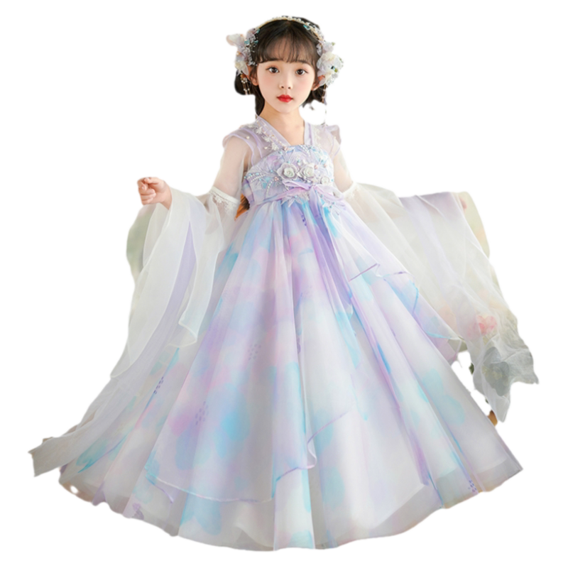 女童芙蓉花神汉服中国风唐装