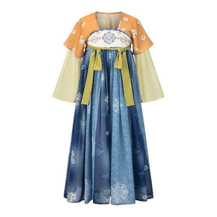 月舞天青|观山见女童汉服裙春秋季新款襦裙中国风儿童长袖连衣裙