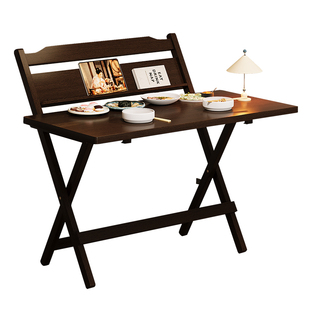 吃饭小餐桌可折叠长方形折叠桌家用小户型饭桌出租房用四方单人桌