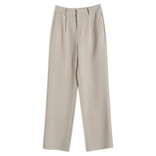 娅丽达黑色阔腿裤女春秋2025新款裤子通勤女裤小个子直筒裤西装裤