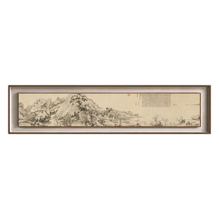 黄公望-富春山居图版画客厅装饰画沙发背景墙挂画双层框国风壁画