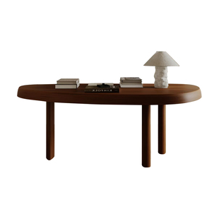 黑胡桃木大板桌家用办公桌儿童学习桌设计师款阳台全实木书桌椅子