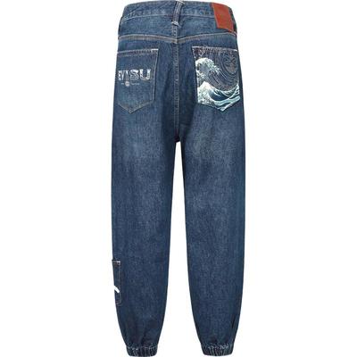 Evisu男士海鸥印花牛仔裤