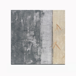 忒派TeiPai竹子油画《调弦品竹》新中式茶室挂画简约现代肌理画