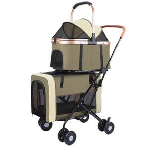 uppa双层分离宠物推车用品猫咪犬狗狗外出手推车一轻便可折叠拆分
