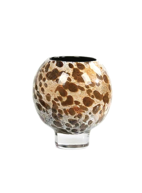 一匚中古豹纹斑点玻璃花瓶