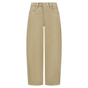 几何单元灯芯绒全棉牛仔休闲裤子女款冬季加绒加厚弯刀裤子