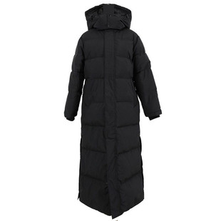 超长款过膝黑色连帽羽绒棉服女2025冬季新款韩版宽松加厚保暖棉衣