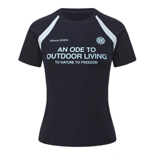 安欧兔【冰皮球风T恤】撞色运动休闲常春藤男女同款情侣短袖