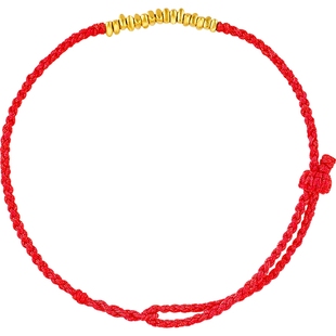 潮宏基好事发生聚财黄金手链足金碎碎金手绳生日礼闺蜜 计价