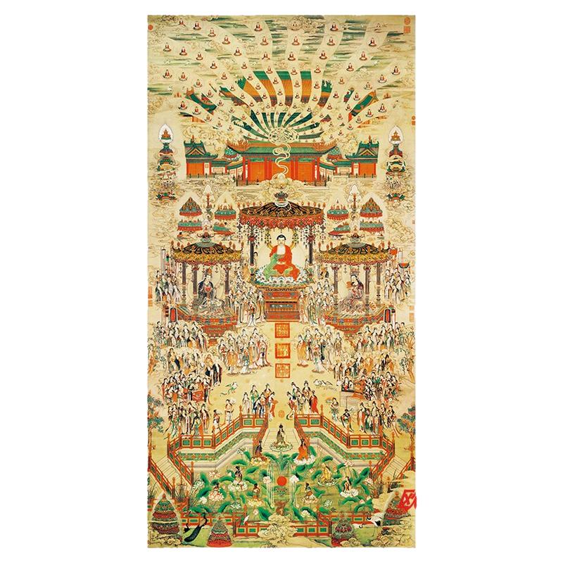 清 丁观鹏 极乐世界庄严图书画人物佛像国画真迹微喷仿古复制品