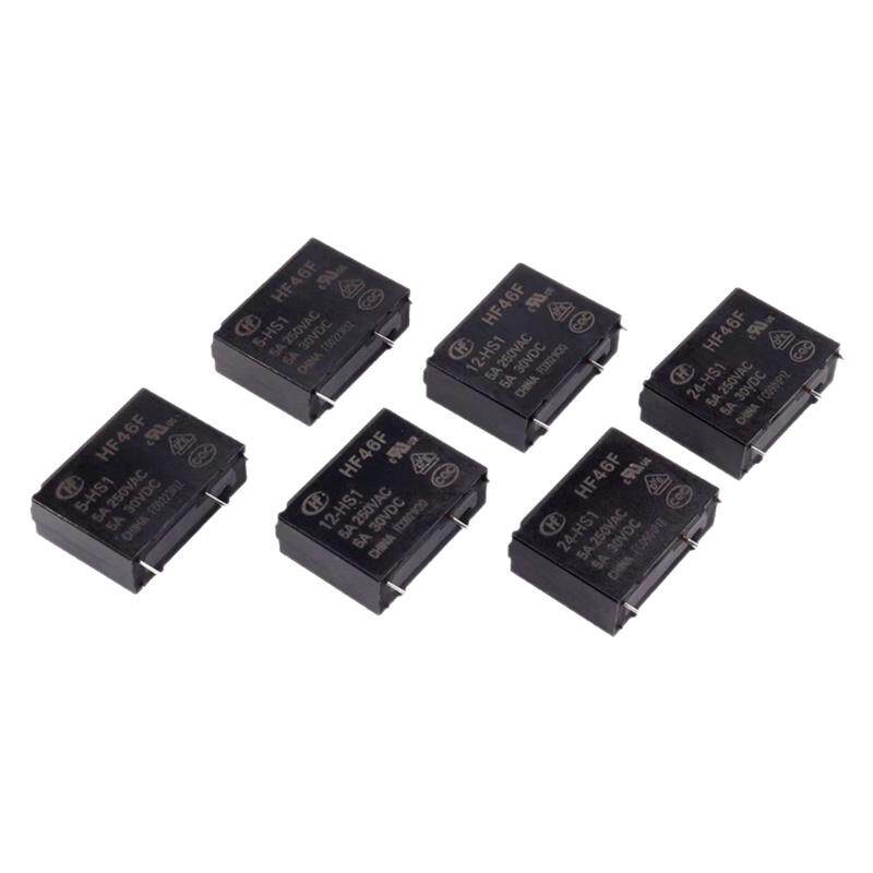 原装宏发继电器HF46F-05 012 024-HS1 12V/24V超薄立式常开5A