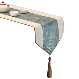 新中式禅意桌旗桌布餐桌电视柜茶台茶几茶席轻奢茶旗茶桌高端垫布