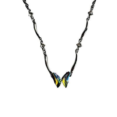 高级感蝴蝶渐变甜酷choker项链