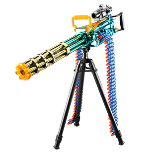 黄金加特林儿童玩具枪软弹枪电动连发重轻机关枪大号小男孩抛壳枪