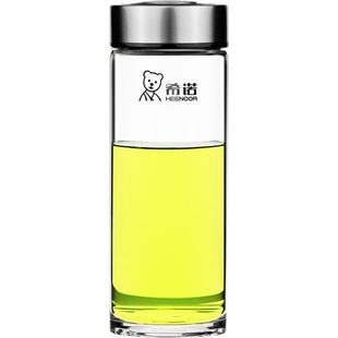 希诺玻璃水杯单层加厚男士玻璃杯带滤网泡茶家用茶杯官方正品定制