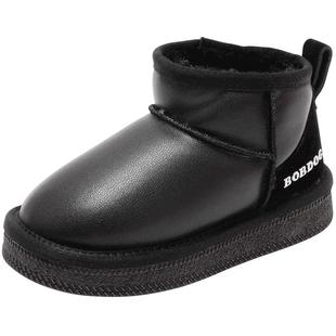 巴布豆童鞋儿童靴子2025新款冬季防水女款保暖棉靴加绒女童雪地靴