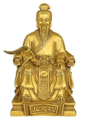 铜丘处机神像7寸龙门派道家摆件