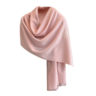 粉色围巾女士冬季高级感羊绒感斗篷披风送妈妈配礼服披肩外搭两用