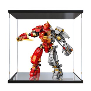 适用乐高71720火焰大地机甲模型玩具亚克力透明展示盒收纳防尘罩