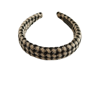 千鸟格纹复古发箍女高颅顶显脸小