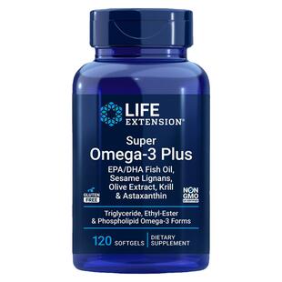 美国原装鱼油LifeExtension Super Omega-3 Plus Fish Oil虾青素
