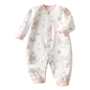 婴儿衣服秋冬装长袖幼儿宝宝多巴胺纯棉a外出服四季男女连体睡衣