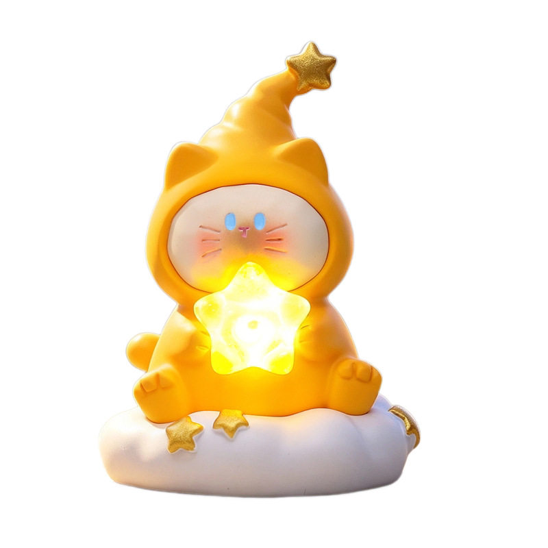 星光下的喵星人盲盒可亮灯摆件