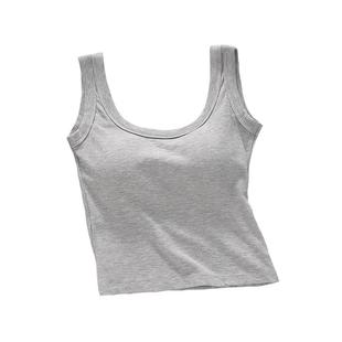 莫代尔内搭打底吊带背心女带胸垫大码一体式免穿文胸运动瑜伽上衣