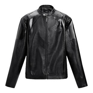 IMXS立领机车服短款pu皮夹克秋季皮衣外套男女同款2025年新款