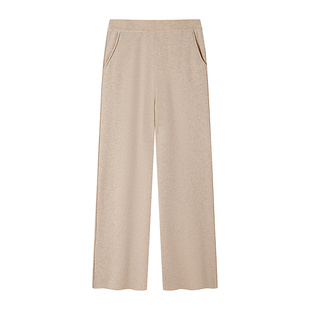 XII BASKET十二篮商场同款冬款100%山羊绒静奢风舒适针织直筒裤女