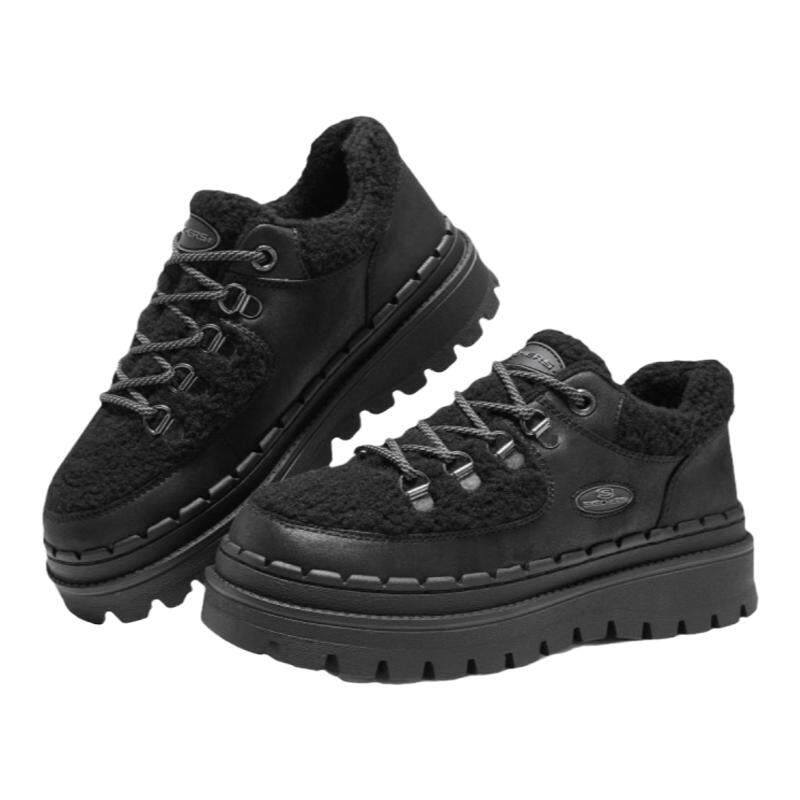 Skechers斯凯奇奶糕鞋休闲厚底增高时尚复古摇粒绒松糕女鞋167902