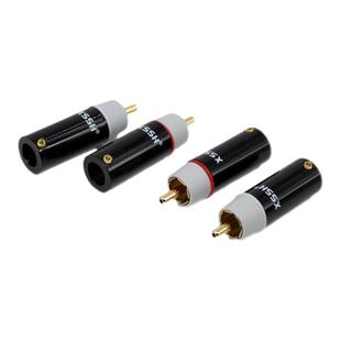 纯银纯紫铜5u金进口发烧音响功放信号线莲花RCA讯号莲花插头接头