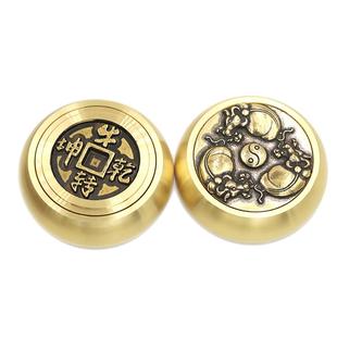 纯黄铜马上胡手把件摆件旋转解压男士招财进宝时来运转赚钱文玩