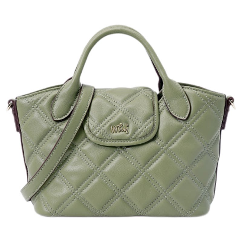 WHY女包新款菜篮子包头层牛皮手提香风菱格包高级感单肩斜挎包