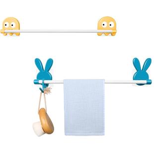 毛巾架子免打孔单杆卫生间浴巾架厕所毛巾杆壁挂洗手间浴室置物架