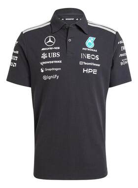 梅赛德斯AMG马石油F1车队运动短袖POLO衫男装adidas阿迪达斯官方