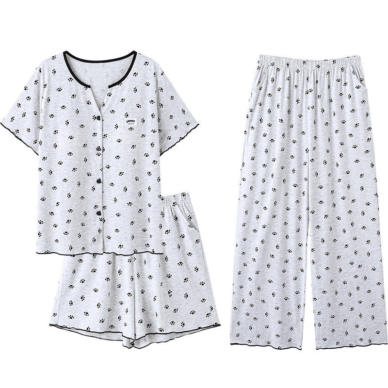 思莉太太凉感棉带胸垫短袖家居服