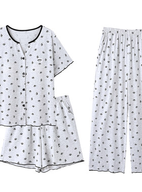 思莉太太凉感棉带胸垫短袖家居服