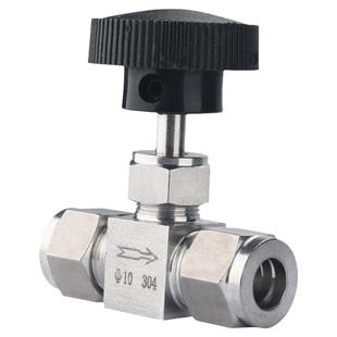 304不锈钢直通双卡套针阀截止阀流量调节阀微调节仿美针式阀门8mm