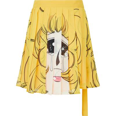 Pushbutton 春夏女印花乔其纱迷你半身裙