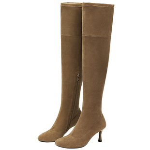 73hours女鞋迷恋舒适感冬季新款长筒靴瘦瘦靴显瘦高跟过膝靴子