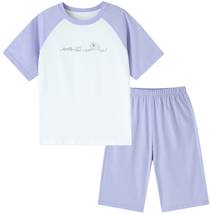 【全棉速干】安奈儿童装男女童圆领短袖短裤家居套装2026夏新款