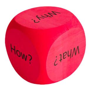 问题骰子教具英语疑问词启蒙扔色子游戏教师课堂互动教学早教玩具