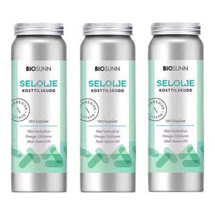 挪威Biosunn海豹油软胶囊120粒原装碧欧森保健心脑血管 3瓶装新品