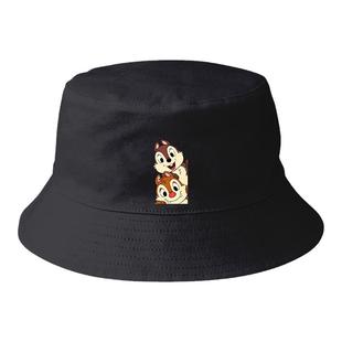 奇奇和蒂蒂花栗鼠松鼠兄弟渔夫帽子男女儿童装学生宝宝遮阳帽盆帽