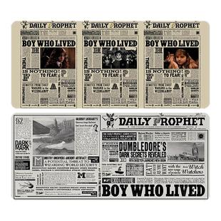 预言家日报鼠标垫超大哈利波特高级感复古风电竞办公电脑键盘桌垫