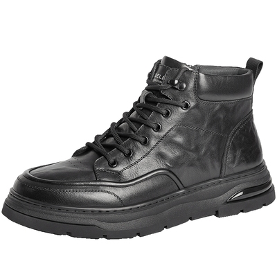 百丽男鞋加绒高帮板鞋20