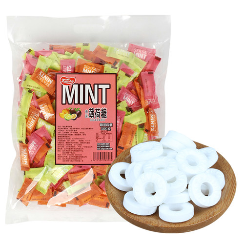 混合水果味青柠菠萝百香果海盐薄荷糖MINT糖果清凉润喉糖散装零食